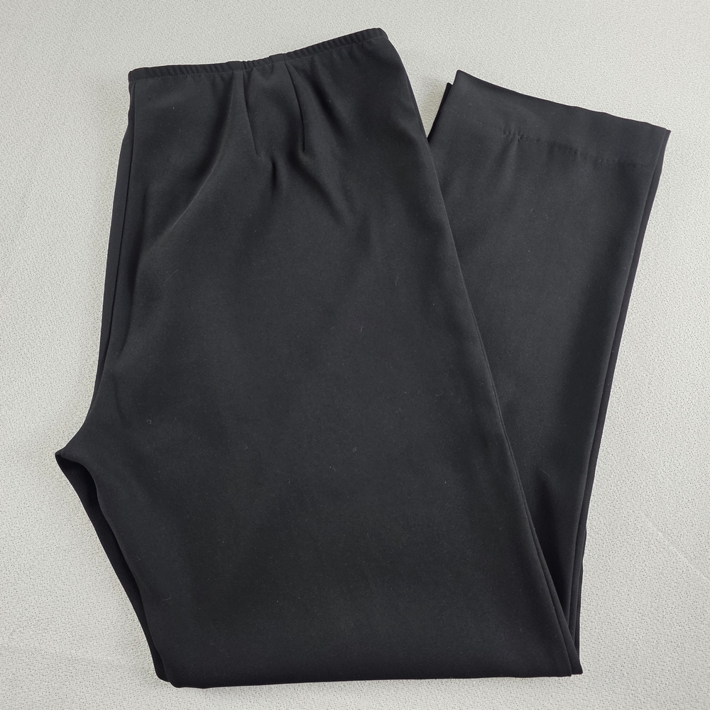 Eileen Fischer Side Zip Straight Leg Trouser Pants Black Women's Lg